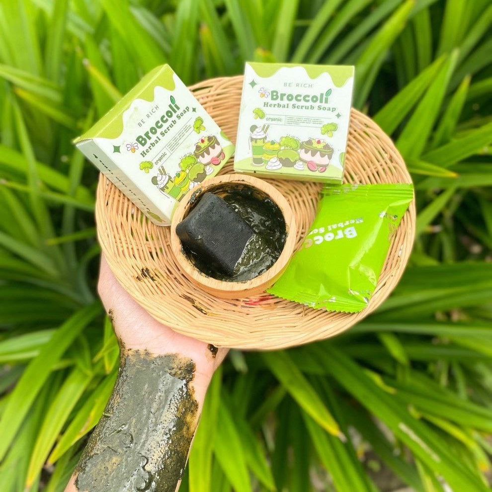 Be Rich Broccoli Herbal Scrub Soap – Natural Whitening, Anti-Acne & Deep Cleansing Herbal Beauty Soap | Imported Skincare Bangladesh – Dokanwala